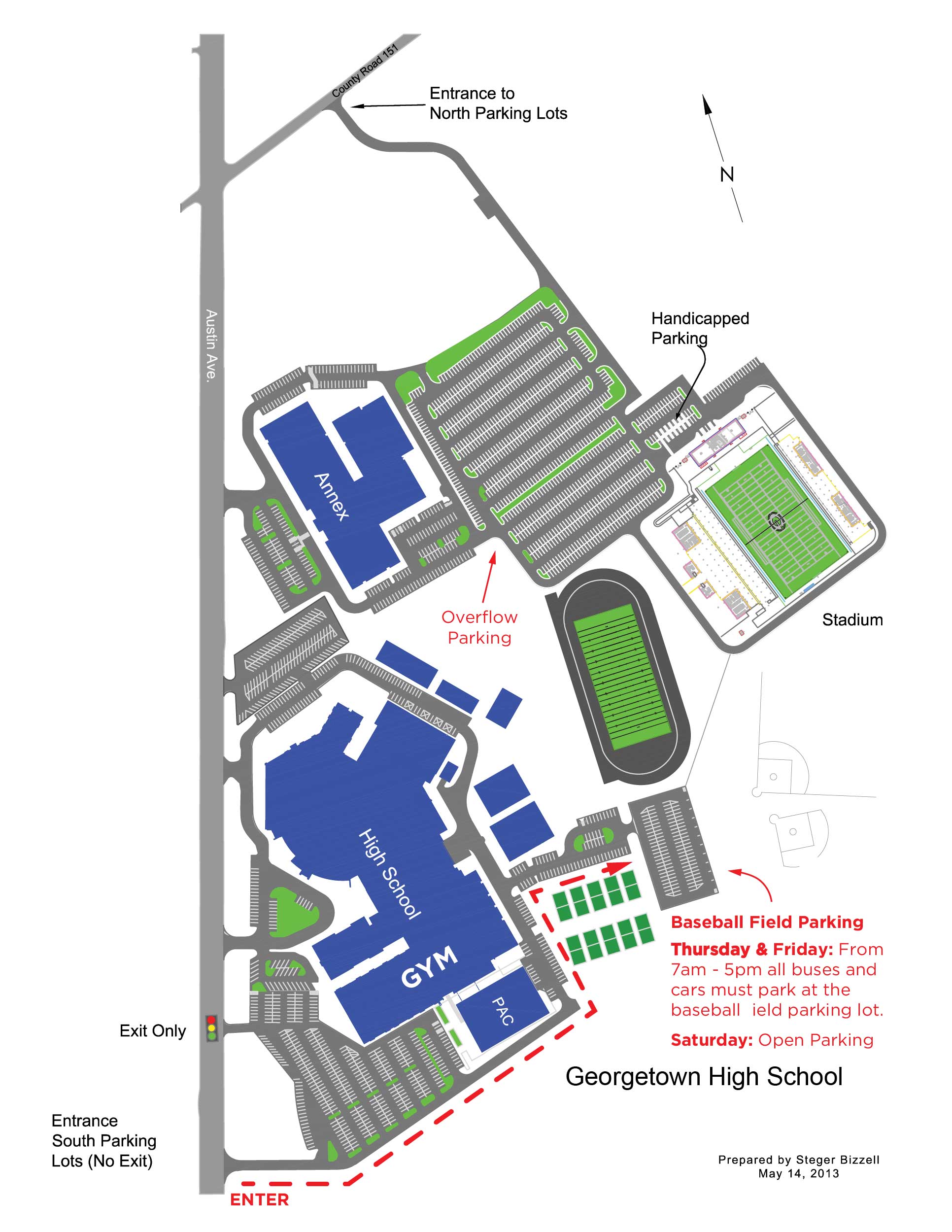 2021 Jack Frost Tournament Parking Map Georgetown High School